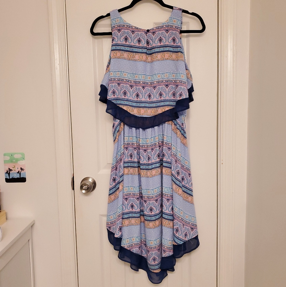 Kids Blue Patterned Dress